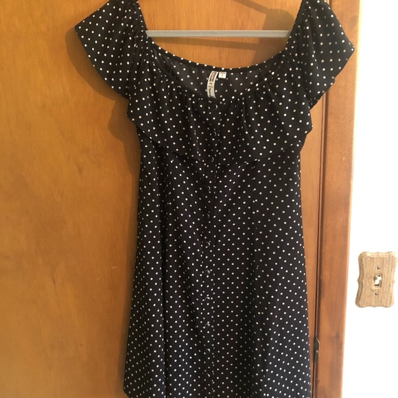 Black polka dot mini dress - Picture 1 of 3